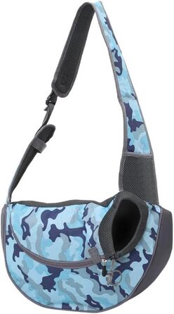 Переносна сумка-переноска для собак, котів та цуценят - Outdoor подорожі, регульована, дихаюча сітка, блакитна (48x30)