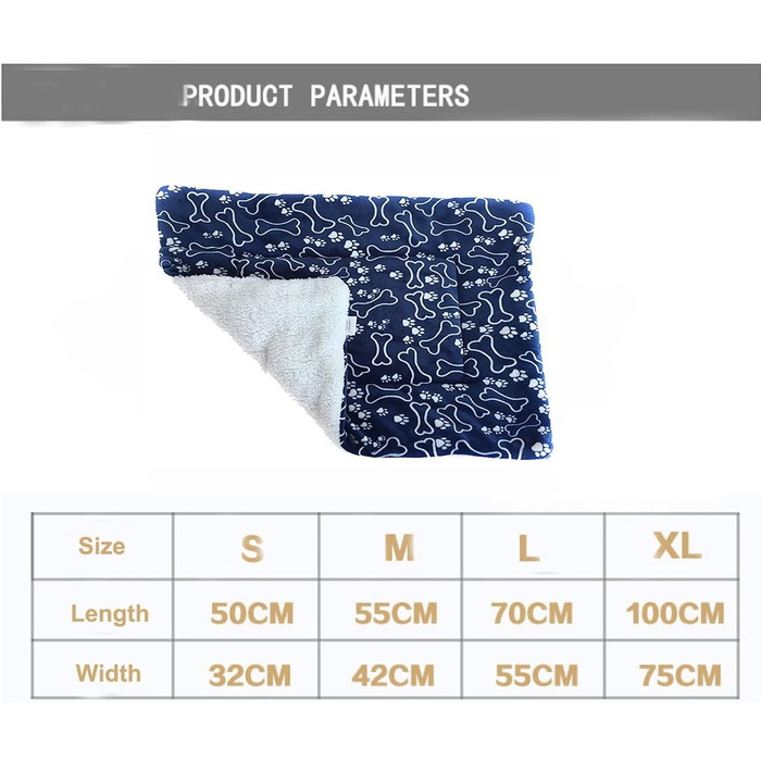 М'яка літня килимок для тварин, лежанка для собак та котів - кістка, 74x100 см