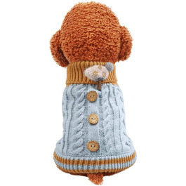 Теплий зимовий пуловер для собак Doubleer - тепла жилетка, м'який в'язаний светр для маленьких та середніх собак (рожевий, синій, жовтий)