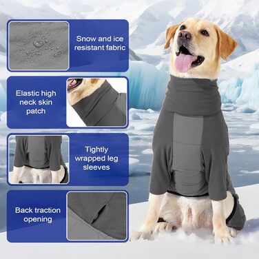 Зимовий одяг для собак: теплий, регульований, для маленьких, середніх та великих собак, для прогулянок та альпінізму, сірий, розмір XL