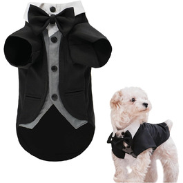 ЕлегантнийSmoking для собак: формальний костюм з краваткою для собак, весільний набір, костюм для цуценят, маленьких та середніх собак, котів. Розмір 3XL