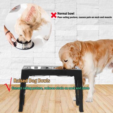 Підвищений миска для собак Arsagoo: 1 x 1100 мл з нержавіючої сталі, 1 x для повільного годування, 1 x водовідштовхувана, регульована по висоті (5 рівнів) для собак маленьких та середніх порід