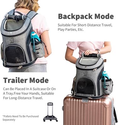 PETCUTE Рюкзак для собак, чорний: зручний та дихаючий, з внутрішнім ременем безпеки та кишенями для аксесуарів. Ідеально для прогулянок, подорожей та активного відпочинку з вашим улюбленцем.