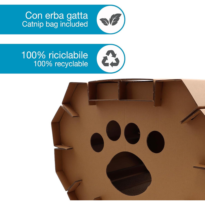 Котячий когтетоп Croci з картону, 2-ярусний, для дорослих котів, 50x38x35 см, 1 шт.