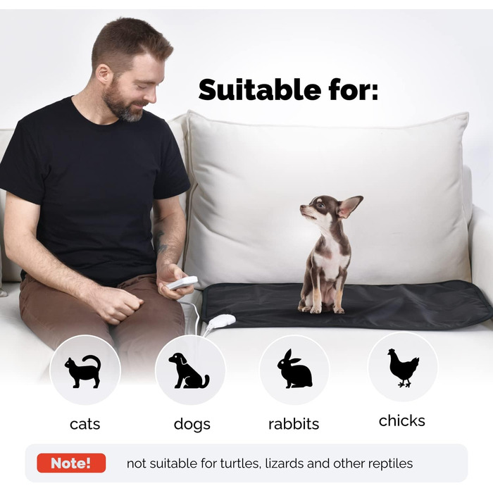 Тепла підстилка для котів та інших тварин Mimi, 50x80 см, 3 режими нагріву, для котів, собак, курчат, кроликів