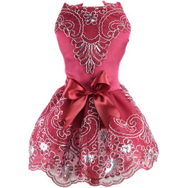 Сукня-тьюль для собак та котів DELIFUR: сукня-принцеса для святкування дня народження (Червоний, M)