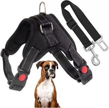 Регульоване обіднє нашийник для маленьких собак з безпечною лінією для автомобіля, посилений, безпечний та зручний, розмір S (Grande)