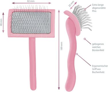 Преміум щітка для собак EHASO Multibrush, середня, рожева – універсальна для всіх типів шерсті, безболісне видалення випавшого волосся