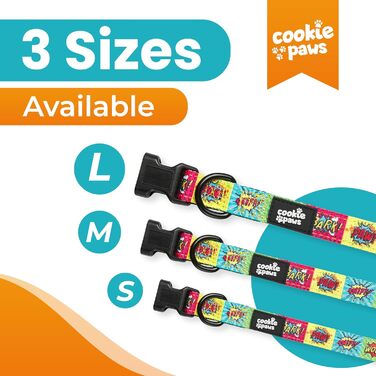 М'який неопреновий нашийник для малих собак Cookie Paws, регульований, з швидкозастібкою, дихаючий, легко очищується, зелений, стильний мультяшний дизайн