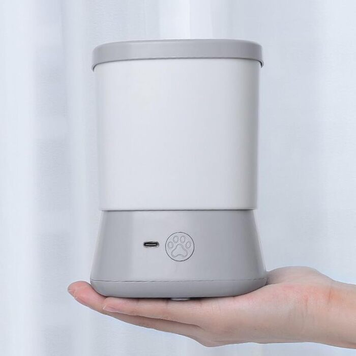 Автоматичний мийка лап для собак – без розбризкування, 2 швидкості, сірий колір