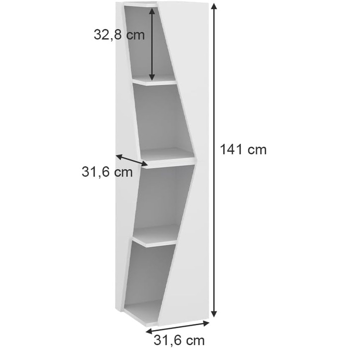 Пенал для ванної Vicco Benno, дуб, 31.6x70.5 см, з відкритими полицями, 2 шт, білий