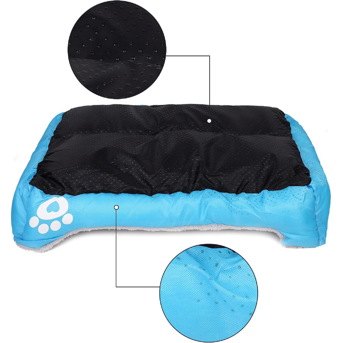 Ліжко для собак Lucky 70см - м'яке та затишне собаче ліжко для середніх собак, придатне для прання (світло-блакитний)