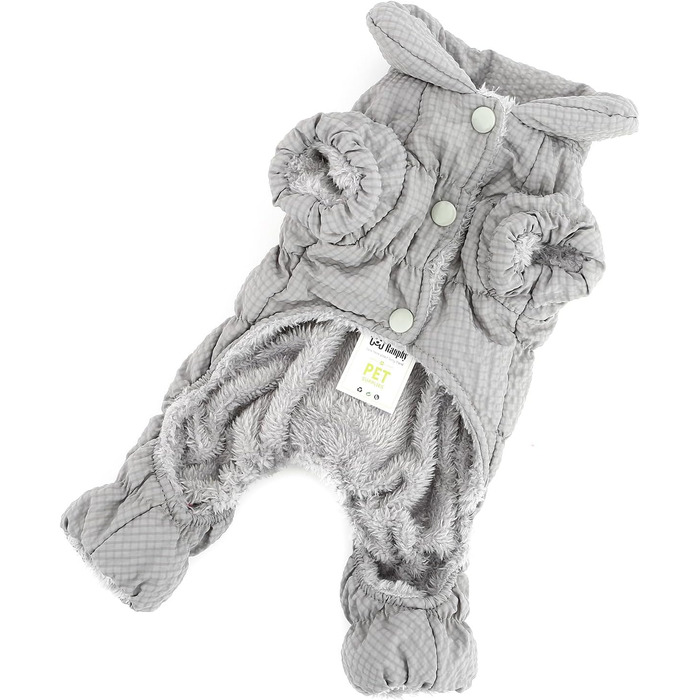 Зимовий теплий комбінезон для собак, водонепроникний, з флісовою підкладкою, для маленьких порід (йоркширський тер'єр, чихуахуа), зелений (XL, сірий)