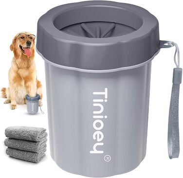 Очисник лап для собак з рушниками (3 шт.) | Аксесуар для собак середніх порід | Очисник лап | Розмір M, сірий