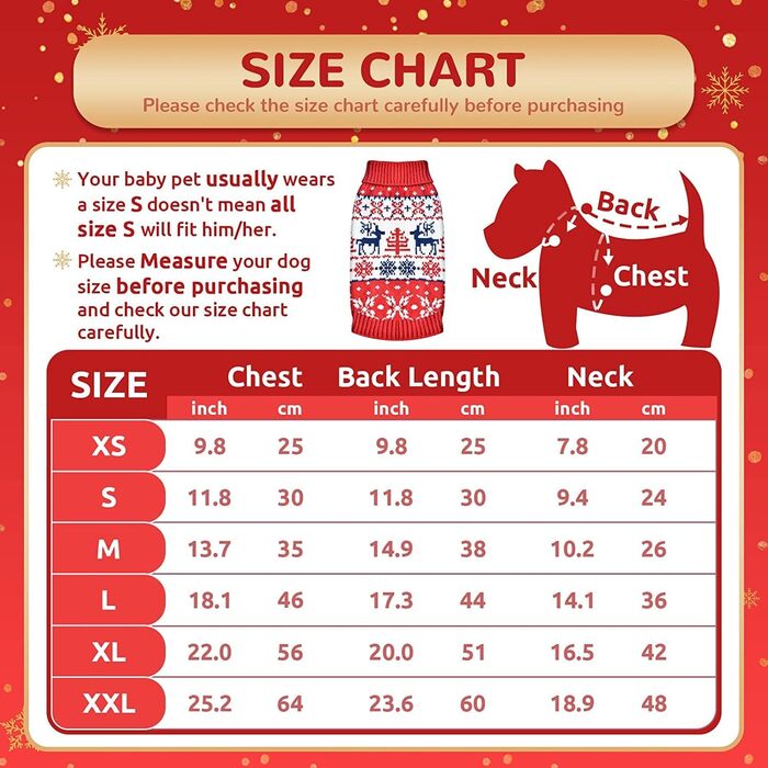 Пуловер для собак на Новий рік, теплий в'язаний пуловер з візерунком (сніжинка-олень), розмір L