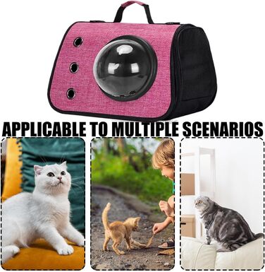 Транспортна сумка для кота/собаки - переноска для кота/собаки, дорожній аксесуар для тварин, складана переноска для маленьких та середніх котів/собак, рожевий колір