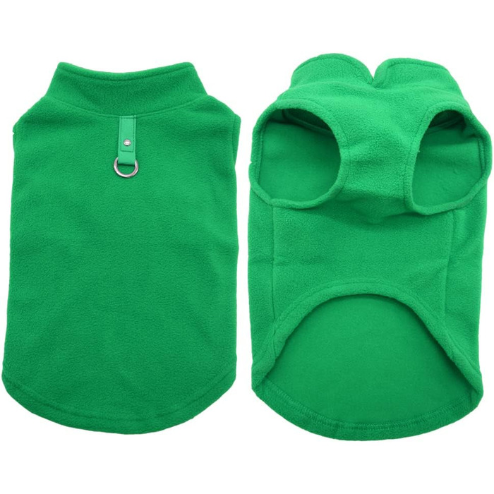 Тепла флісова куртка для собак: зимовий пуловер з кільцем для повідка, підходить для маленьких, середніх та великих собак. Колір: темно-зелений
