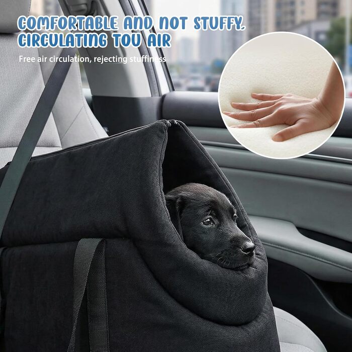 Чорна переносна сумка для собак та котів, складана, з сіткою, для транспортування