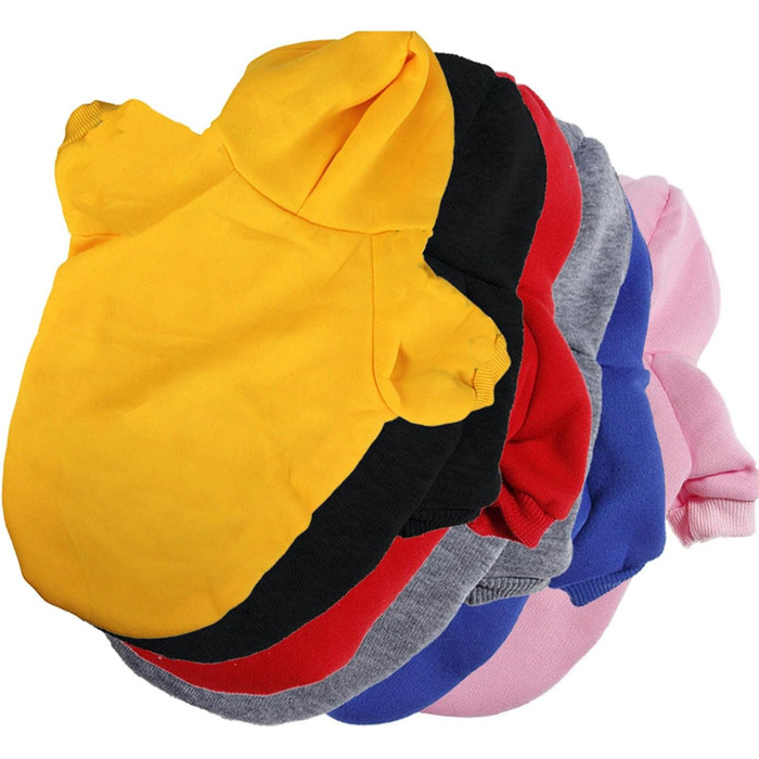 Теплий спортивний пуловер з капюшоном для собак: кофта-світшот для маленьких, середніх та великих собак і котів (жовтий, L)