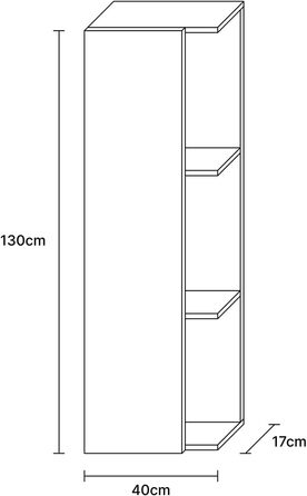 Вузька шафа для ванної Planetmöbel LUX 30x75x32 см, золота дуб/антрацит, бокова шафа для ванної кімнати
