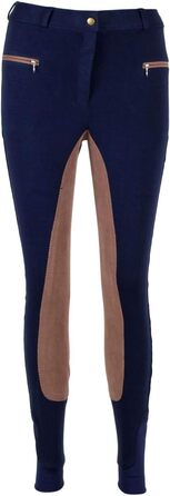 Жіночі штани для верхової їзди RL24 Vollbesatz Flex BASICLINE, розмір 38, темно-синій/світло-коричневий