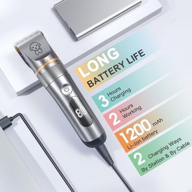 Професійна машинка для стрижки котів та собак Leise, 5 швидкостей, для довгошерстих та заплутаних тварин