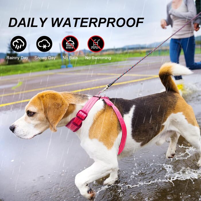 LED світловідбиваючий нашийник для собак PZRLit, світловідбиваючий жилет для собак, перезаряжається, м'який, регульований, світлодіодний нашийник (зелений, рожевий)