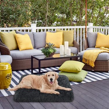 М'яке ліжко для собак та котів Aomig: квадратне, плюшеве, 75x50x8 см, сірий колір