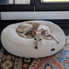 Підстилка для собак EDEL&SCHNELL з можливістю заміни чохла, світло-бежева, діаметр 125 см, м'який бавовняний корд