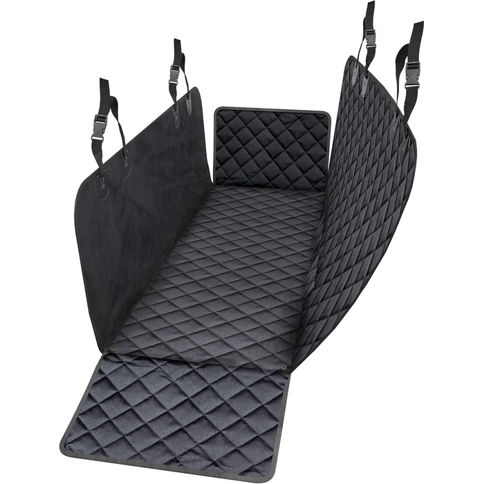 Водонепроникний килимок для собак у машину WhizProducts® для заднього сидіння з боковим захистом та кріпленнями – для подорожей та транспортування – міцний килимок для заднього сидіння автомобіля