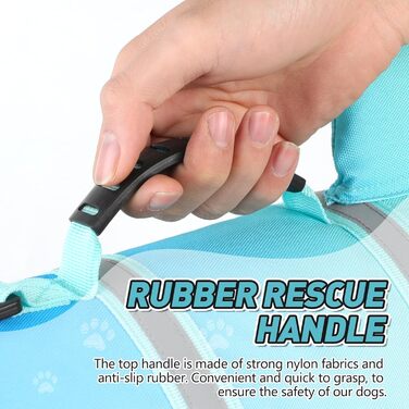 Жилет для плавання собак Doglay з принтом акули, для відпочинку на воді, велика плавучість, регульований, для собак, блакитний градієнт (Small)