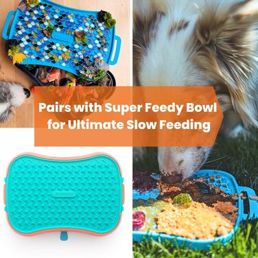 Килимок для собак Marley Reversible Lick Mat: силікон, повільне годування, антиковзаюча поверхня, блакитний колір