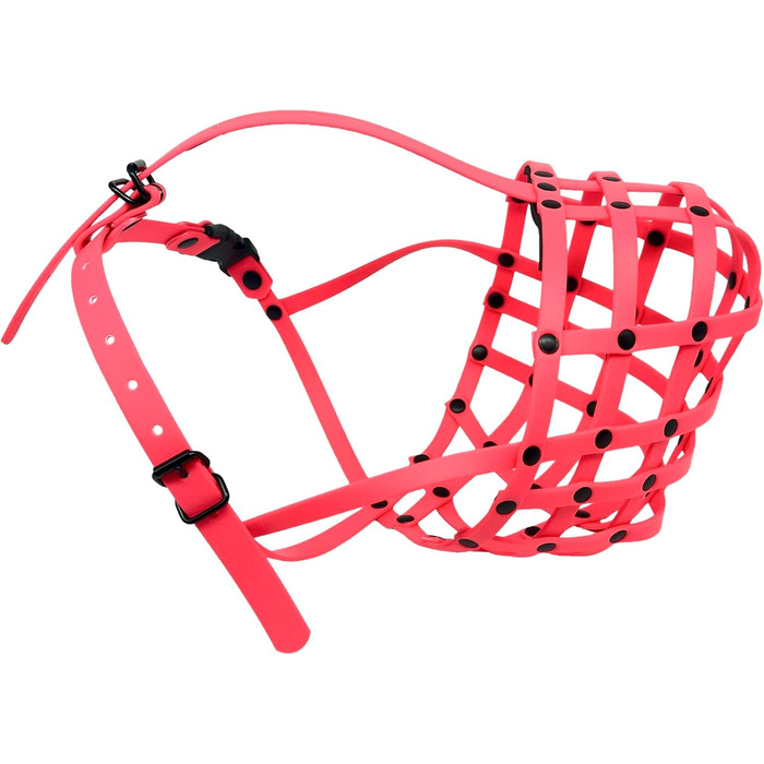 Корзина для дресирування собак L&J Pets Biothane для догів-французьких бульдогів, міцна, водонепроникна, ручної роботи (неоновий рожевий)