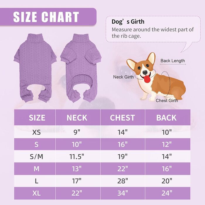 Вовняний пуловер для собак з коміром-горловиною, однотонний, теплий, для цуценят та собак середніх розмірів (зелений та фіолетовий, розміри S/M та L)
