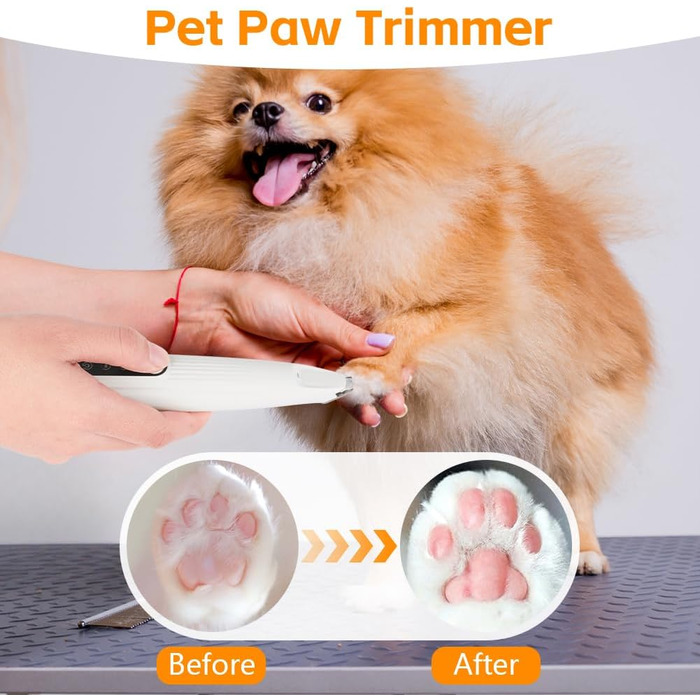 Триммер для собак OFFCUP: Безшумна машинка для стрижки лап, обличчя та вух з LED-підсвічуванням. Підходить для собак та котів. Акумуляторний триммер для догляду за тваринами.