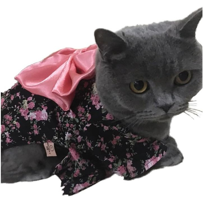 Костюм для собак WeeH, костюм кішки на Хелловін, косплей, японський кімоно, одяг для домашніх тварин (собаки, кішки, кролики, свині), чорний, розмір S