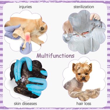 Піжама для собак після операції Kuoser, для собак після кастрації, післяопераційна піжама для собак, для малих та середніх собак та котів (M, фіолетовий)