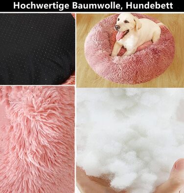 Ортопедична подушка для собак середніх порід, плюшеве ліжко для собак та котів, кругла м'яка подушка-гніздо, ліжко для собак, ліжко для котів (фіолетовий, 110x110x20 см)