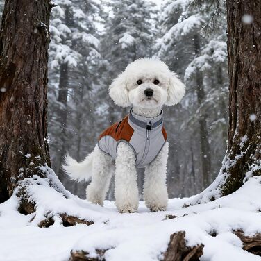 Тепла та стильна куртка для собак: теплий, якісний одяг, вітронепроникна жилетка – ідеальний зимовий одяг для вашого собаки (Sky Blue, ) Hielblau (XS, Brown)