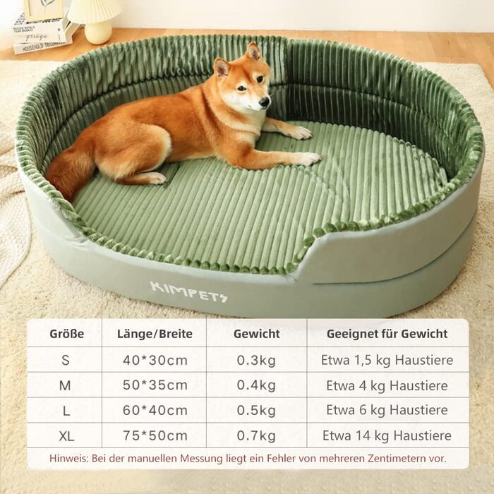 М'яке ліжко для собак та котів: зручне, миється, не слизьке, зелене, Ø60x40x26 см