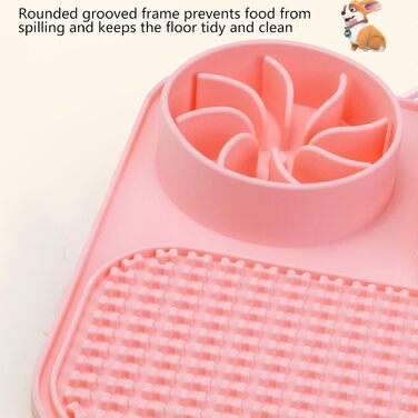 Килимок для облизування собак - Pink | Килимок для іграшок, годівлі, 15,12 x 9,84 x 1,54 см