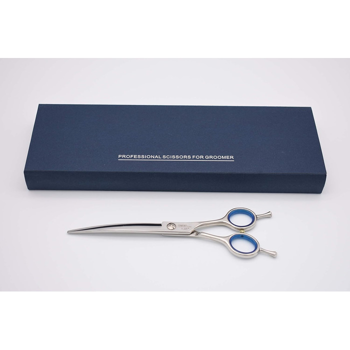 Професійна шерсторізальна ножиці KKO для домашніх тварин, 7.0, вигнуті, з алмазною обробкою, нержавіюча сталь 440C, японська технологія