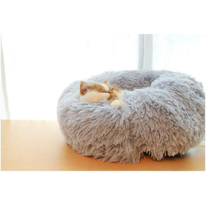 Кругле ліжко для собак та котів Segle, м'яке, з антиковзною основою, 70x70x20 см