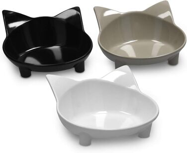 Набір мисок для котів Navaris (3 шт.) - антиковзаючі, 210 мл, для води та корму, миється в посудомийній машині