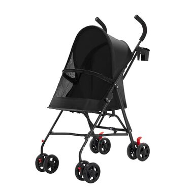 Візок для собак Homewell 2в1: візок-будка, сумка-переноска з підсклянниками, складна конструкція, гальмо та захист від дощу, візок-джерсі для домашніх тварин (чорний)