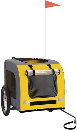 Причіп для велосипеда для собак та котів, жовто-сірий, Oxford-Gewebe та залізо