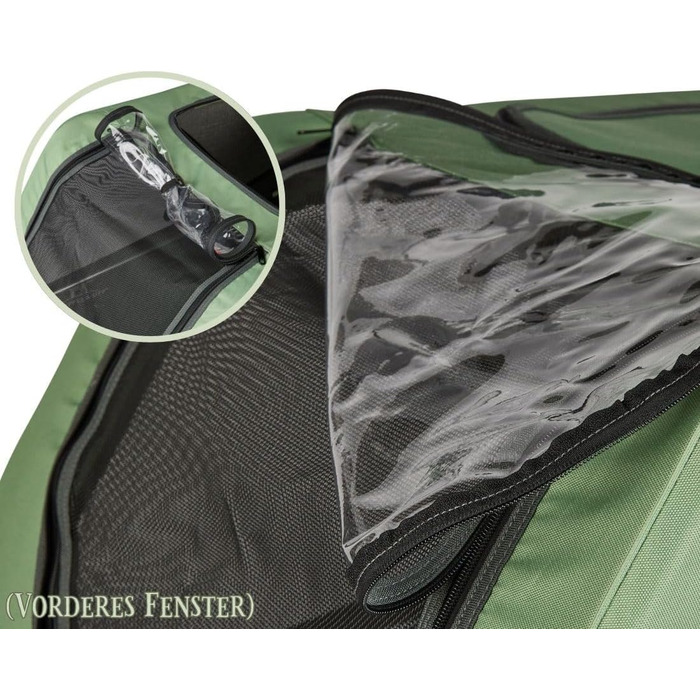 Причеп для собак Cruvado Knuffelwuff: фальш, легкий, стабільний, до 45 кг, з безпековою лінією та від комарами