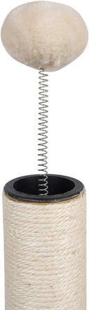 Дімáкa 66.0 см Кігтеточка для котів з сизалю, сіра, з м'ячиком на шнурку