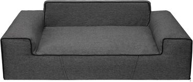 Ліжко для собак Glamour New чорне Inari, знімний чохол, розмір M 78x53 см, для малих і середніх порід