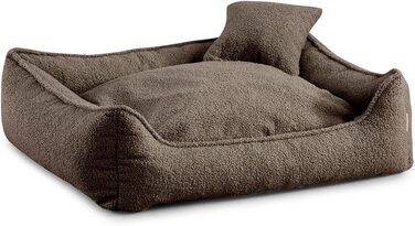 Gutekissen® лежанка для собак середнього розміру - лежанка для собак, яку можна прати - з невеликим подушкою - вибір кольору та розміру (M - 80x70, Коричневий) M Коричневий